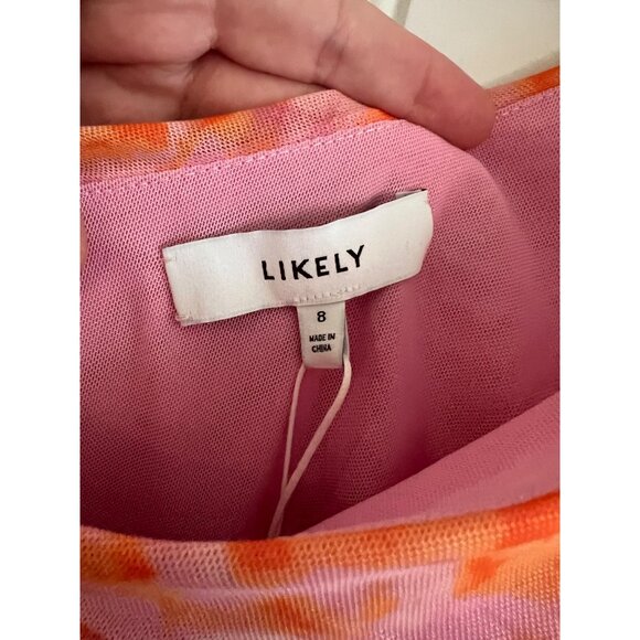 Likely‎ Lizzy Ruched Asymmetric One Shoulder Pink Orange Body-con Dress Sz 8 NWT - Picture 4 of 7